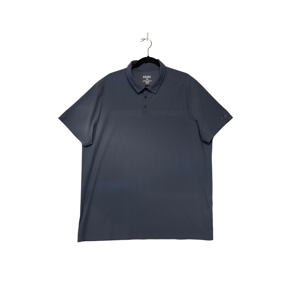 Rhone Mens Delta Pique Polo Shirt XXL Dark Gray Short Sleeve Performance Golf
